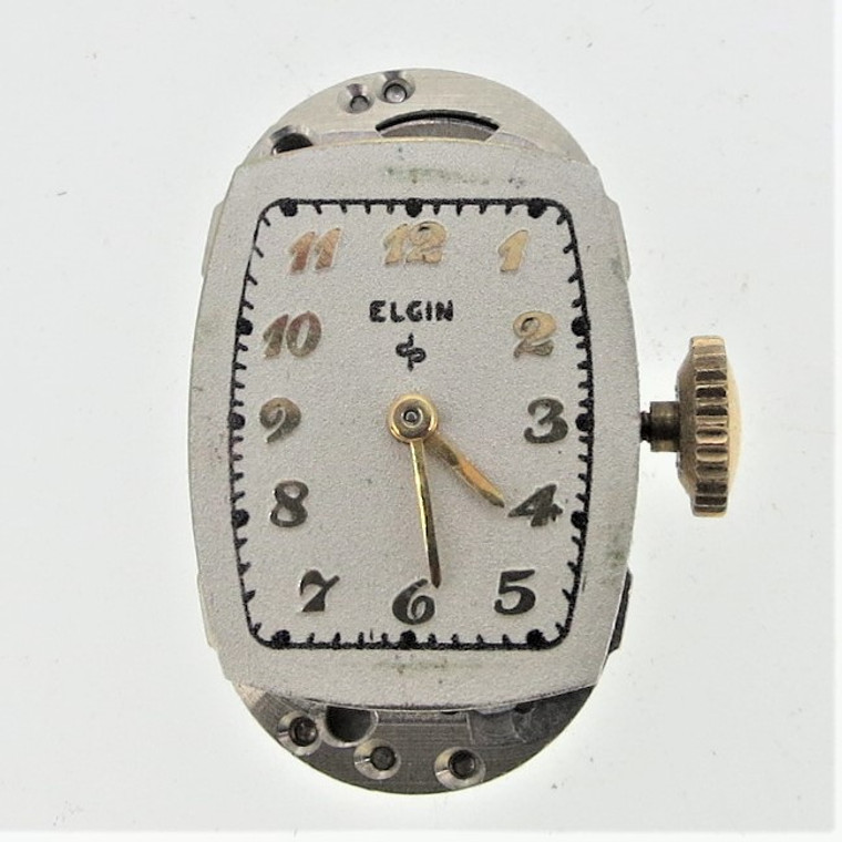 Vintage 1940's Elgin 15j wristwatch movement in working order