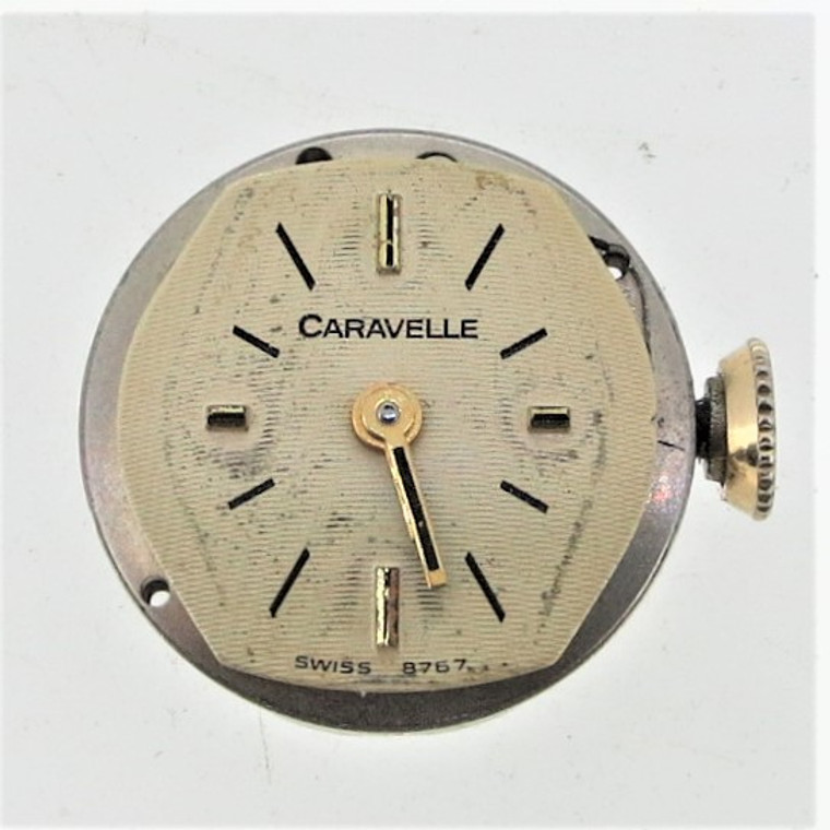 Vintage Caravelle 8767 17j wristwatch movement in working order