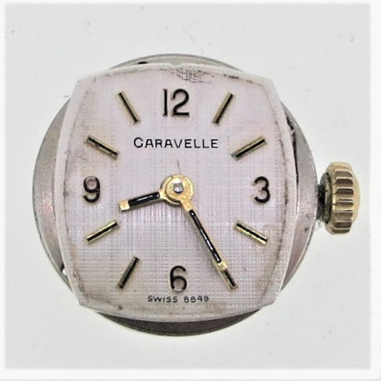 Vintage Caravelle 8849 17j wristwatch movement in working order