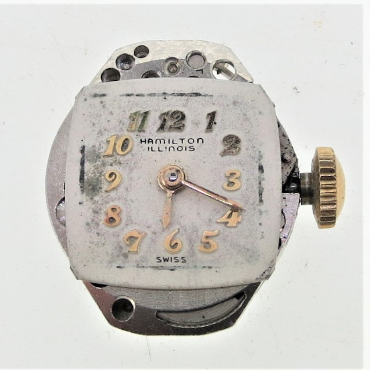 Vintage Illinois/Hamilton #4 17j wristwatch movement in working order