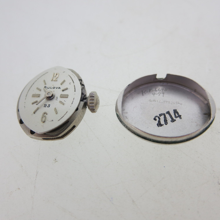 Vintage 10K RGP 1961 Bulova 5AT 23j wristwatch movement in working order