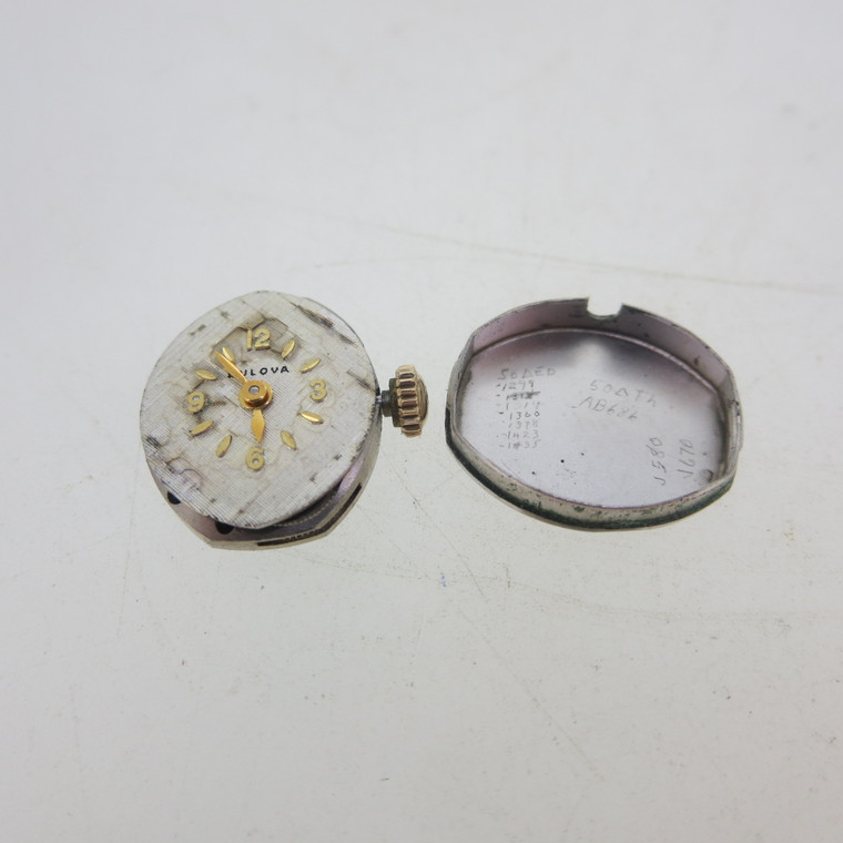 Vintage 10K RGP 1960 Bulova 5AR 17j wristwatch movement in working order