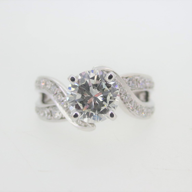 14k White Gold John Bagley GIA Certified 1.19ct Diamond Engagement Ring Size 7