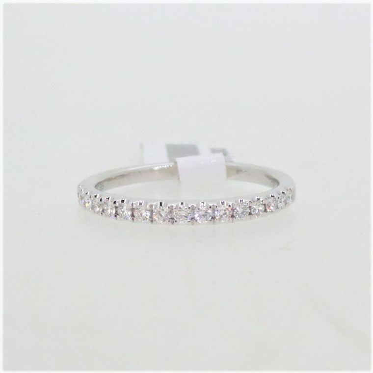 14K White Gold .22cttw Diamond Wedding Anniversary Band Size 6.75