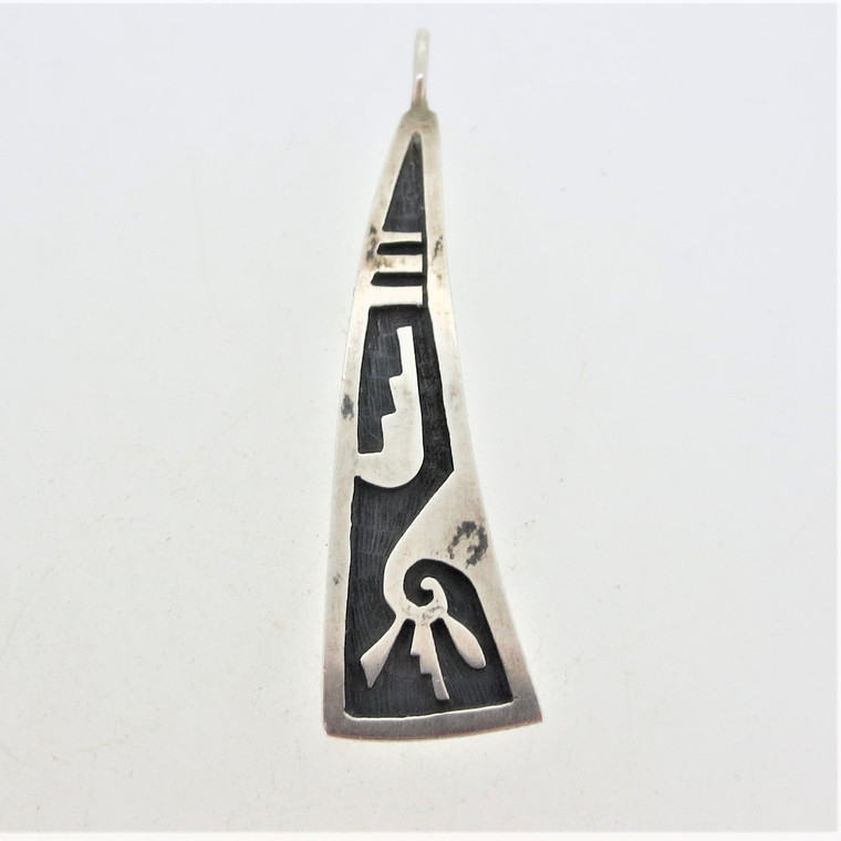 James Honyaktewa Hopi Sterling Silver Stamped Pendant