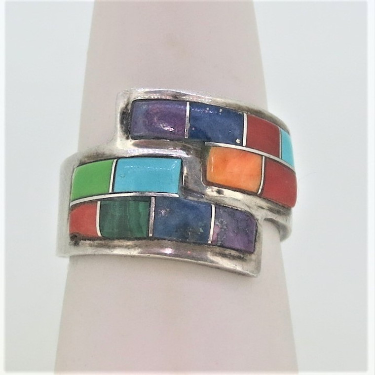 Sterling Silver Native Multi-Stone Size 6 Ring