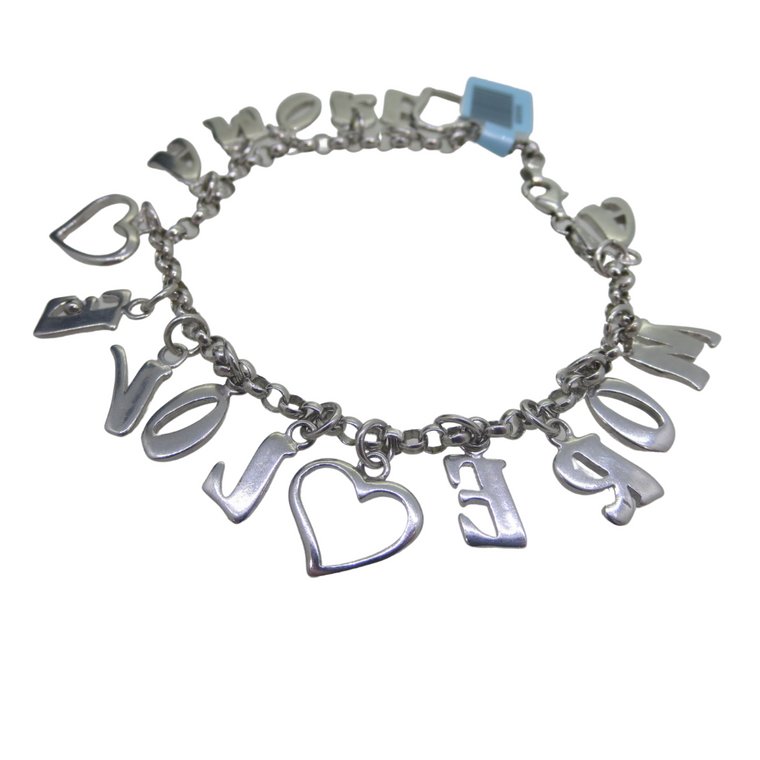 Sterling Silver "Love Theme" Charm Bracelet 8"