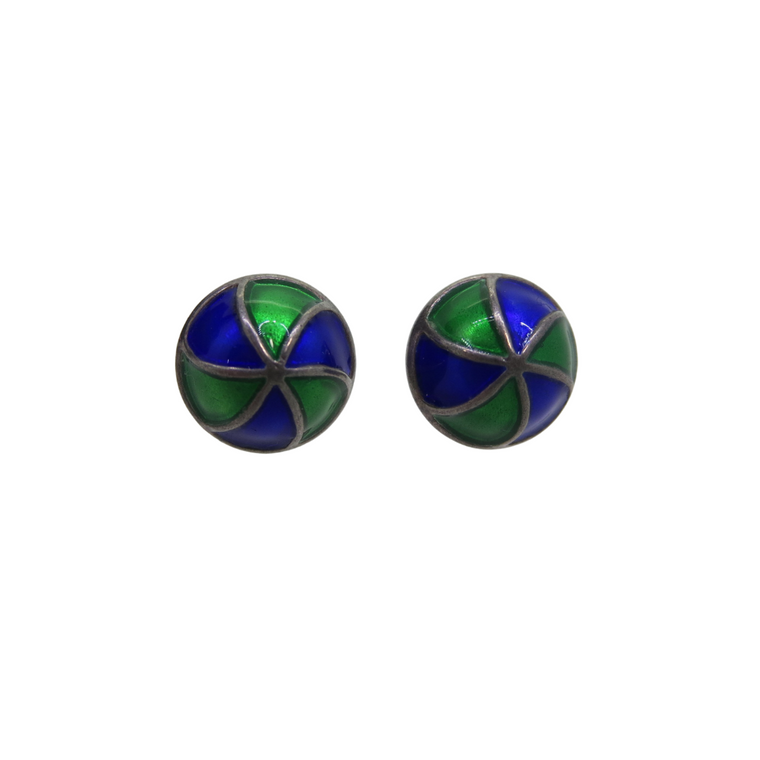 Sterling Silver David Anderson Norway Blue/Green Earrings