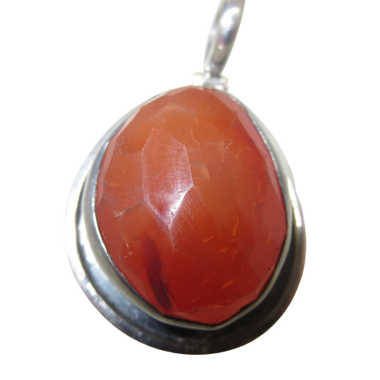 Sterling Silver Amber Stone Pendant