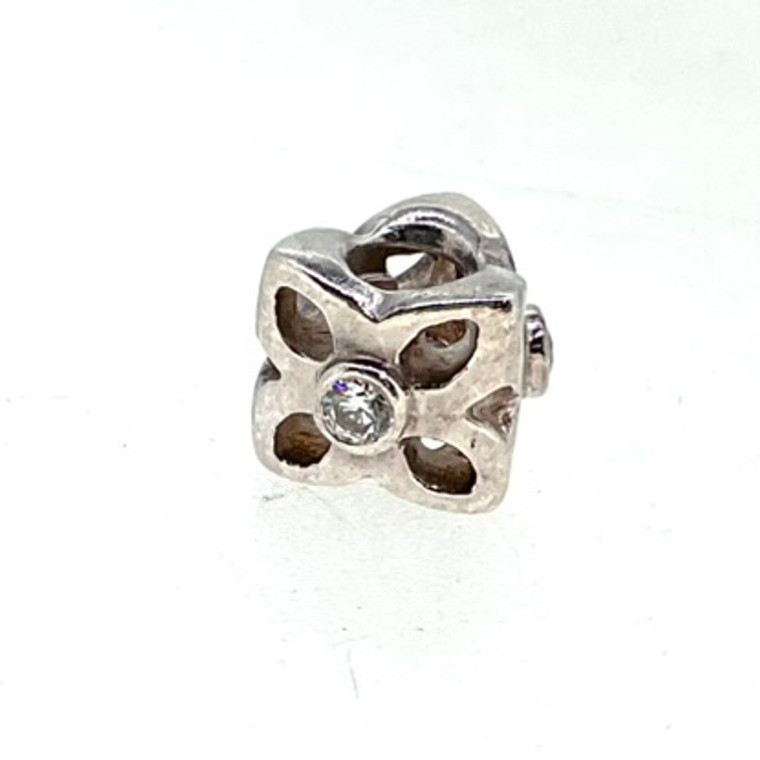 Pandora Sterling Silver with CZ Four Petal Flower