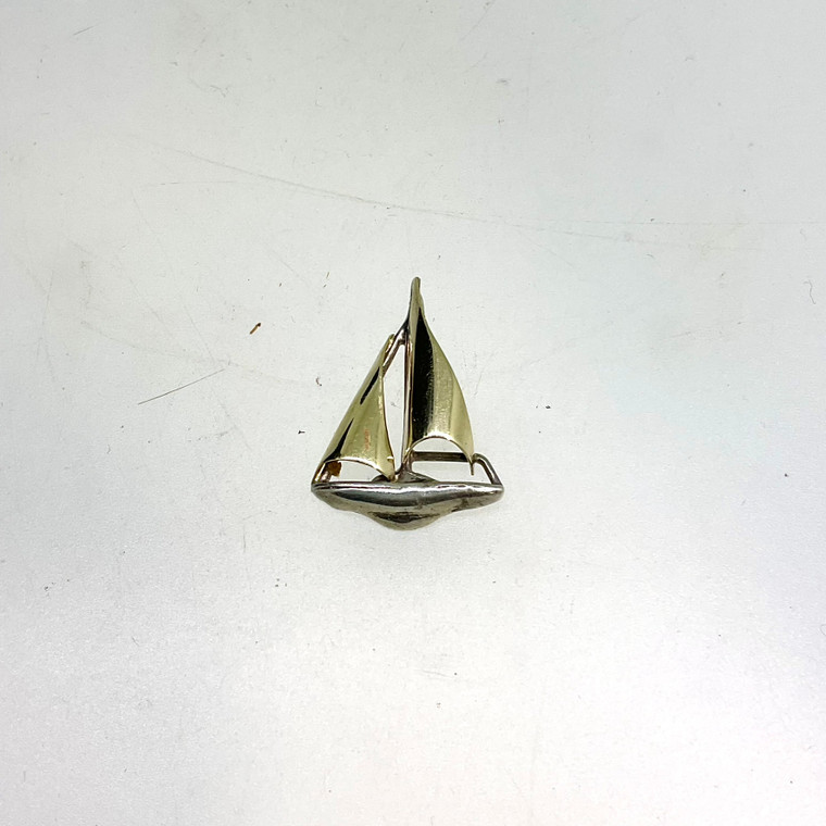 Sterling Silver 14K Gold Sailboat Pendant