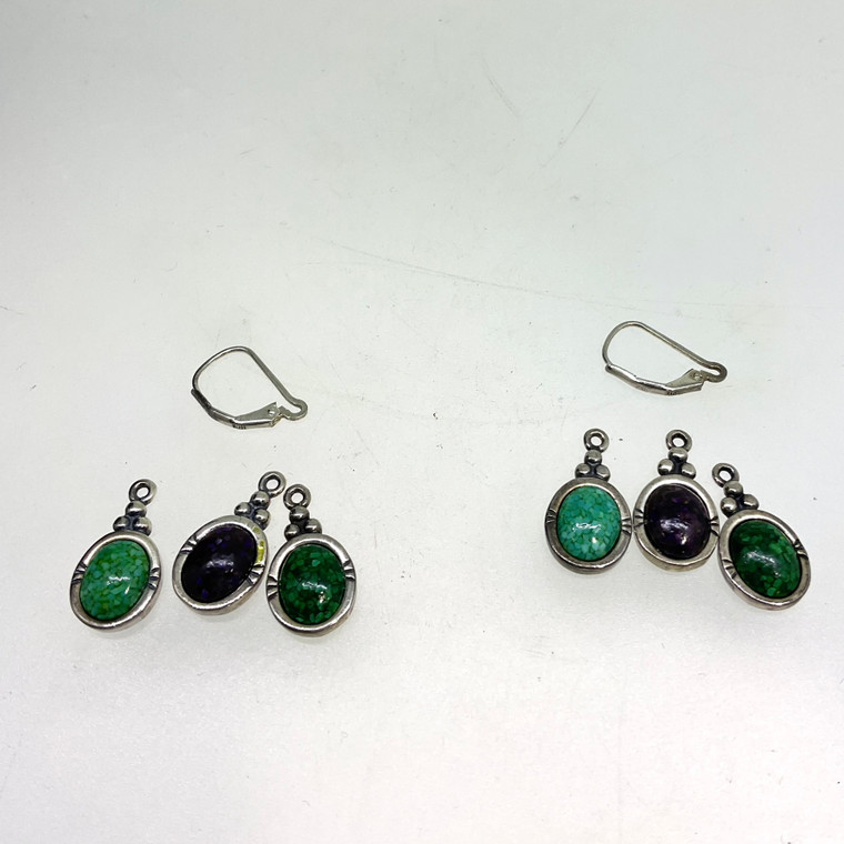 Sterling Silver Carolyn Pollack Customizable Charm Earrings