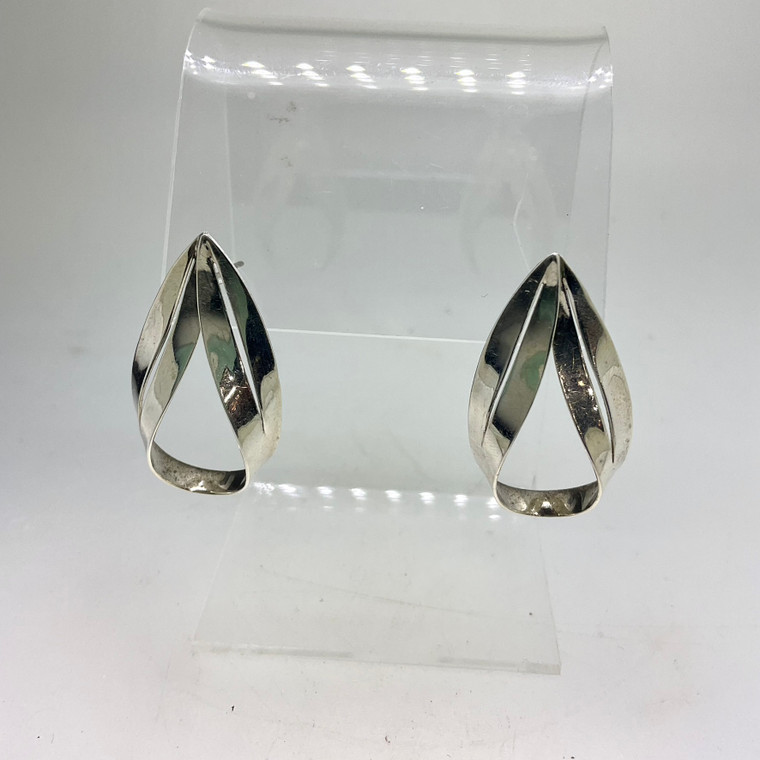 Sterling Silver Peters Designs Two-Strand Tear Drop Earrings