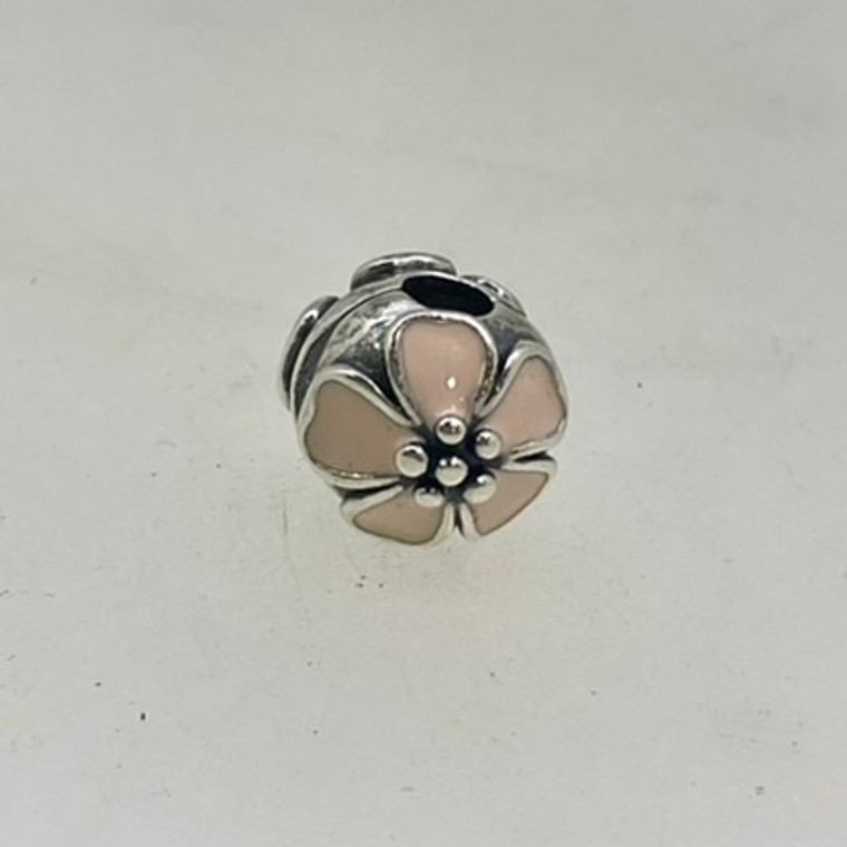 Pandora Sterling Silver Pink Enamel Cherry Blossom Charm