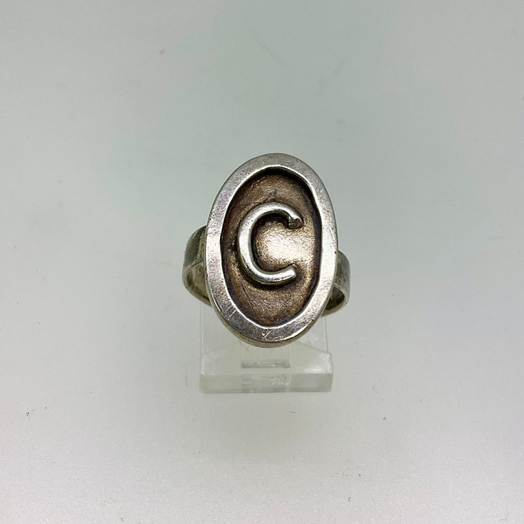 Sterling Silver ‘C’ Monogram Ring Size 5 ½