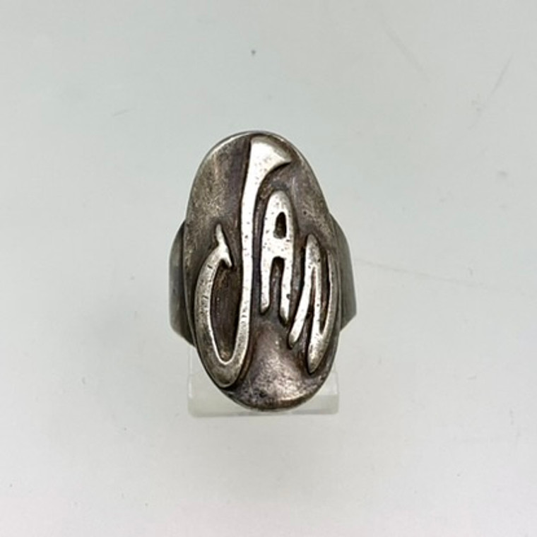 Sterling Silver ‘Jan’ Monogram Ring Size 6