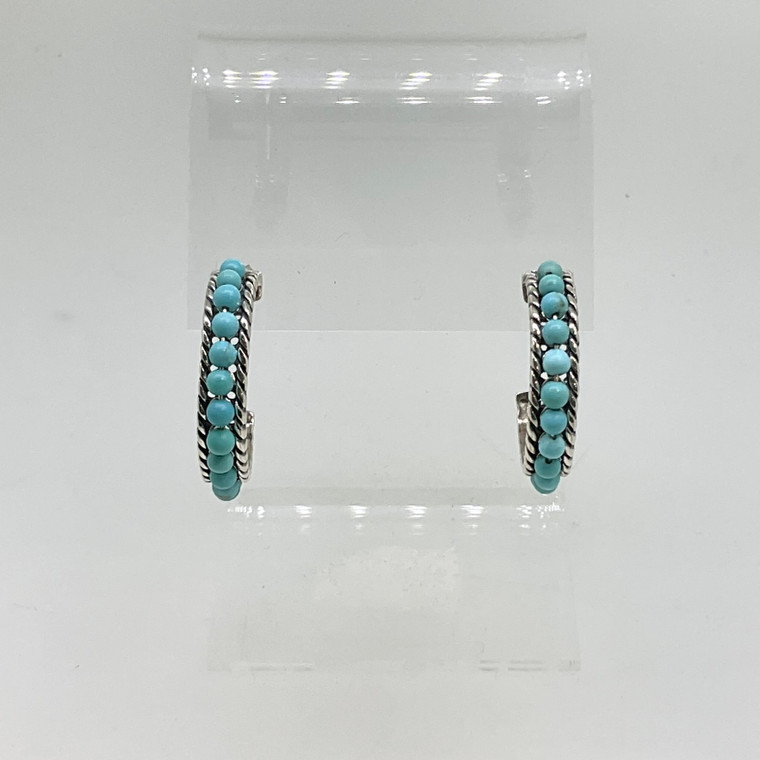 Carolyn Pollack Relios Sterling Silver Turquoise Bead Earrings