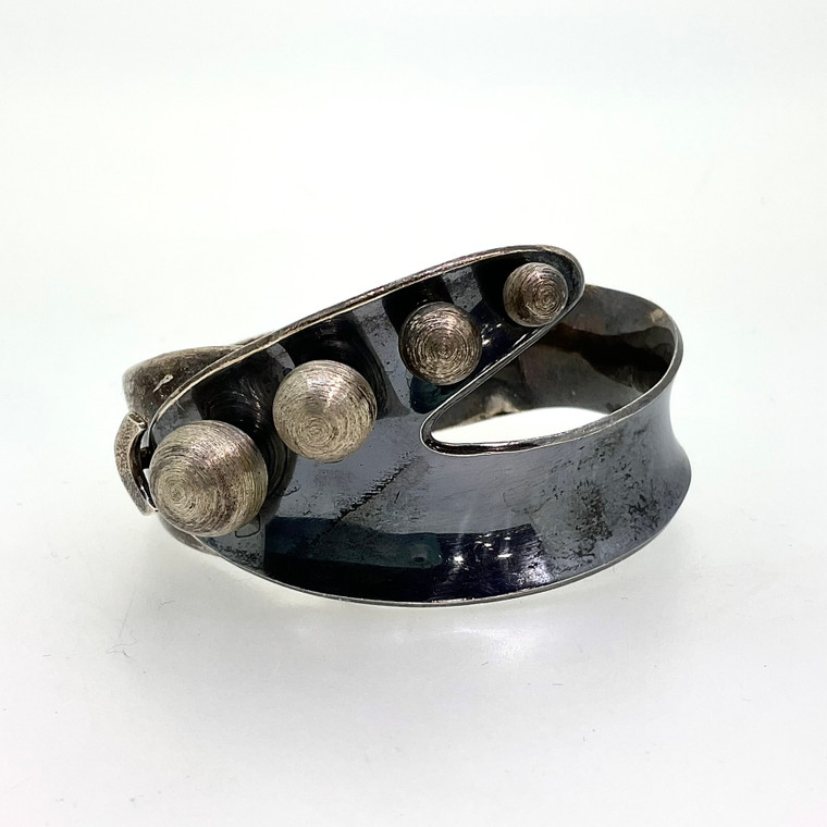 1950’s Sigi Pineda Taxco Sterling Silver Hinged Bracelet