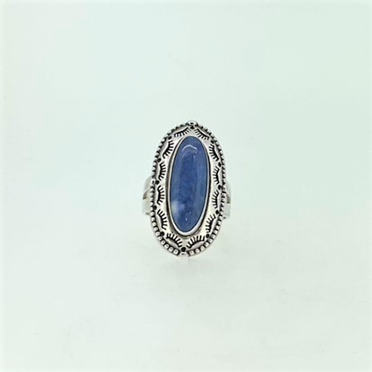 Relios Carolyn Pollack Sterling Silver Blue stone Ring Size 8