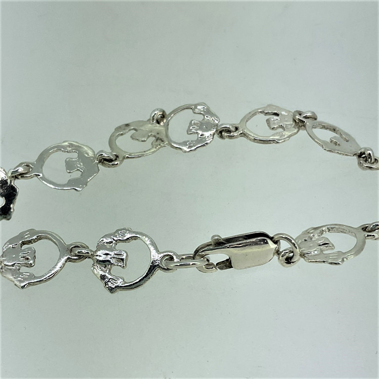 Sterling Silver Claddagh Link Bracelet