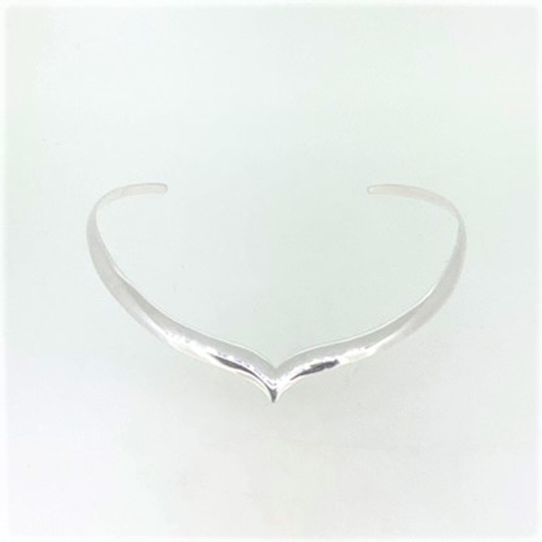 Sterling Silver Mexico V-Front Choker Necklace