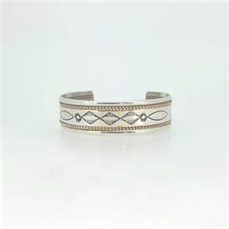 Tahe Navajo Sterling & 12k GF Cuff Bracelet