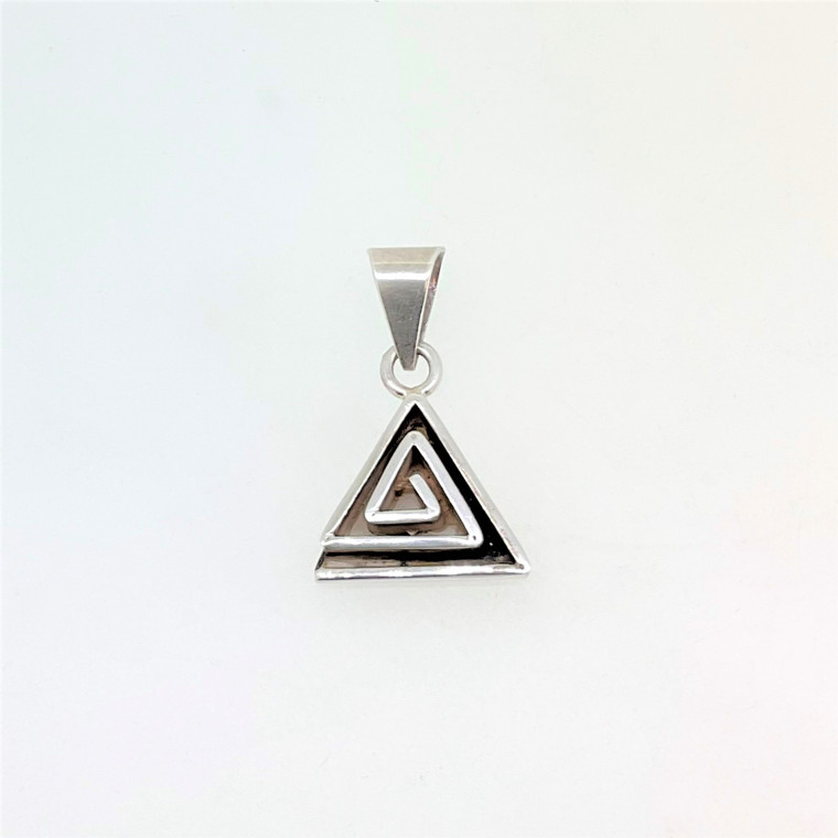Mexican Sterling Silver Plata Modernist Triangle Geometric Pendant