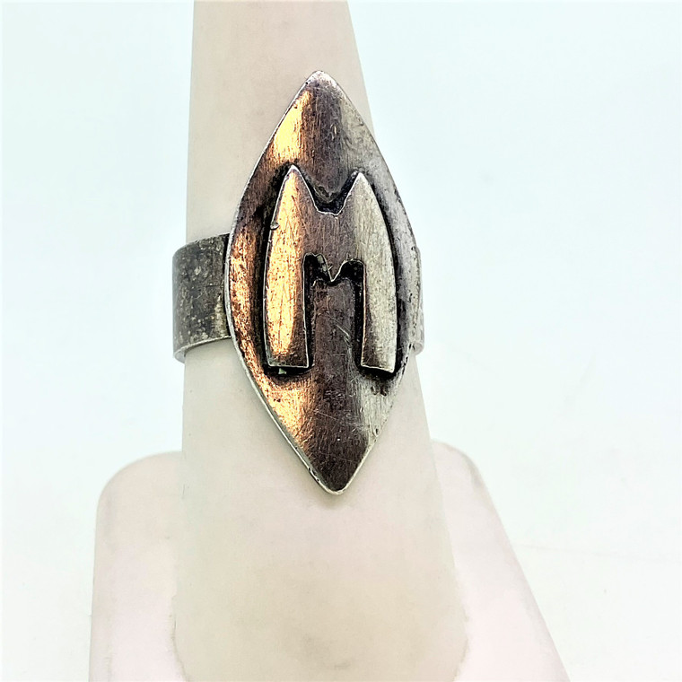 Sterling Silver Initial M Ring Size 7