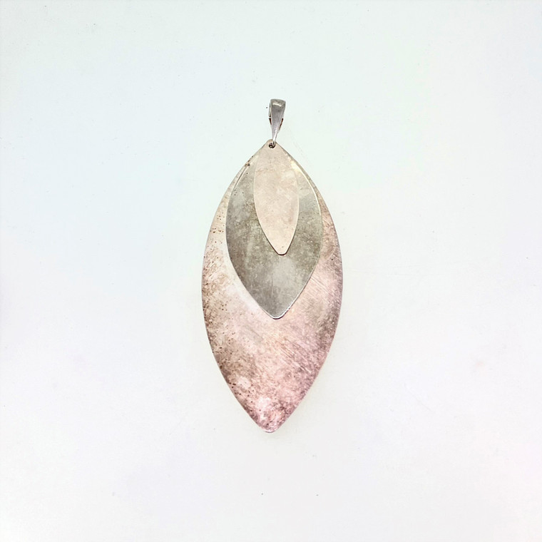 Paola Valentini Sterling Silver Modernist 3-Leaf Pendant