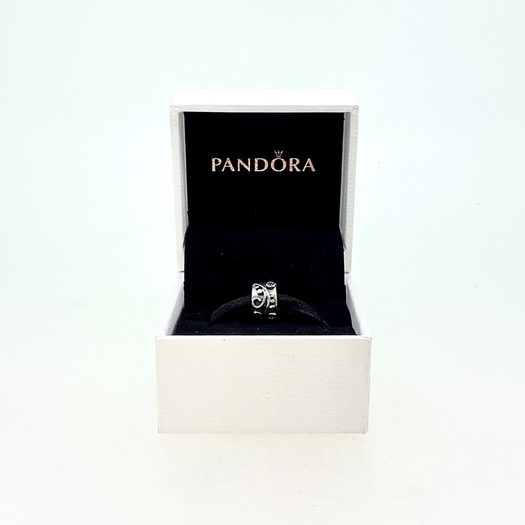 Retired Pandora Tendril Blue CZ Clip Charm
