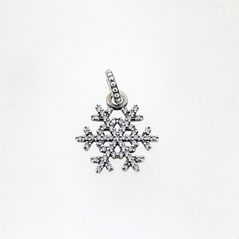 Pandora Sterling Silver and CZ Winter Kiss Snowflake Pendant