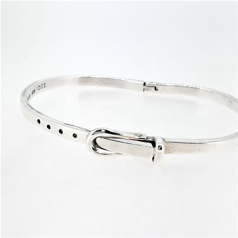 Sterling Silver Expandable Belt Style Hinge Bracelet