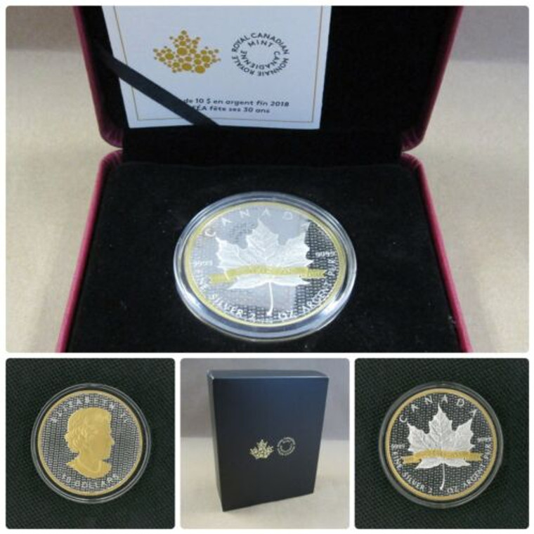 Royal Mint Canada 1988 2018 SML 2oz Fine Silver Maple Leaf $10 Coin (5003446 EH)