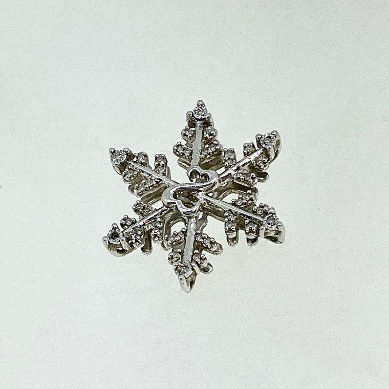 Sterling Silver with CZ Jane Seymour Snowflake Pendant