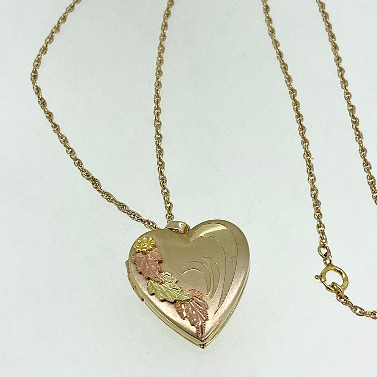 14KT Gold Filled with Black Hills Gold Small Heart Locket