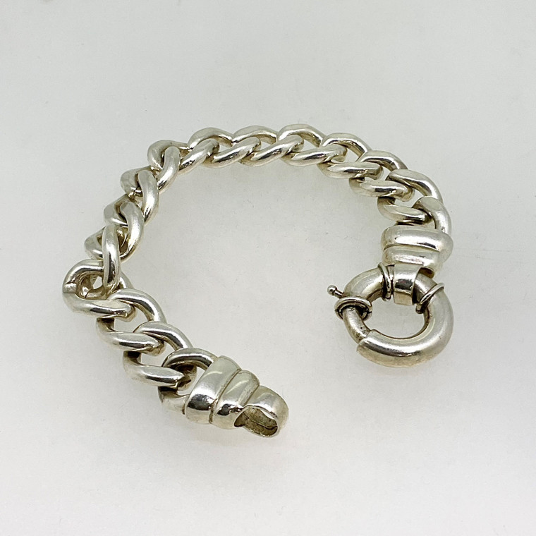 Heavy Silver Link Chain Bracelet 7 Inches | Jewellerybox.co.uk