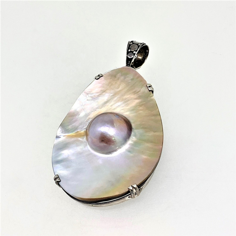 Sterling Silver Mabe Blister Pearl Pendant