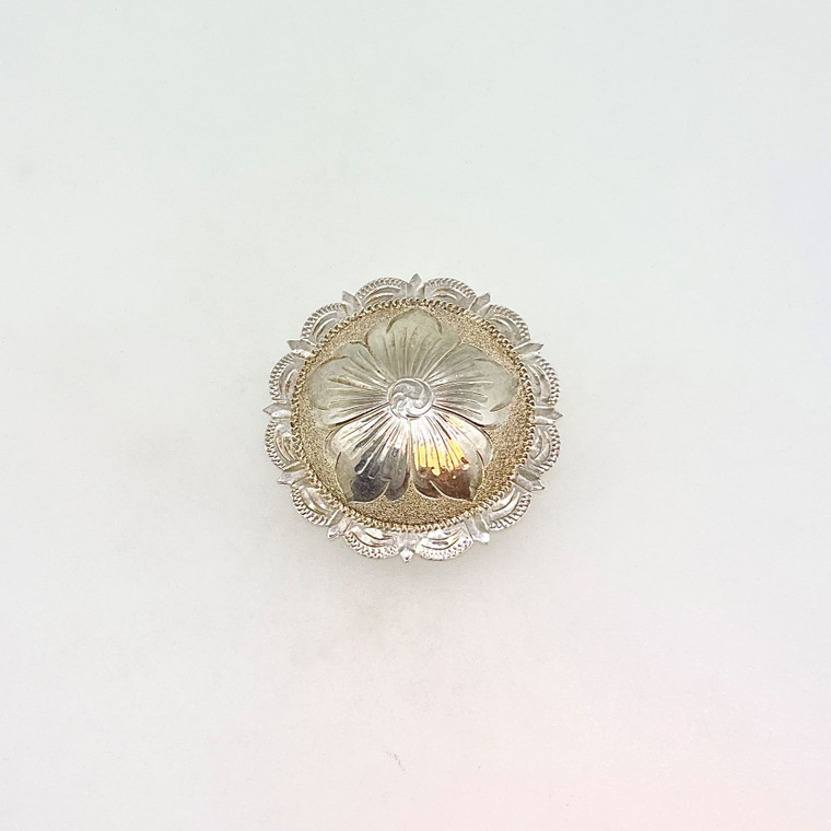 Vintage Sterling Silver Flower Carved Pendant/ Brooch/ Pin