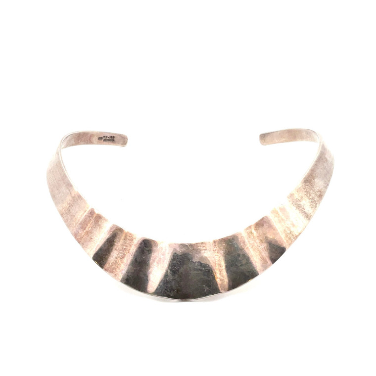 Sterling Silver Thick Wave Collar Necklace
