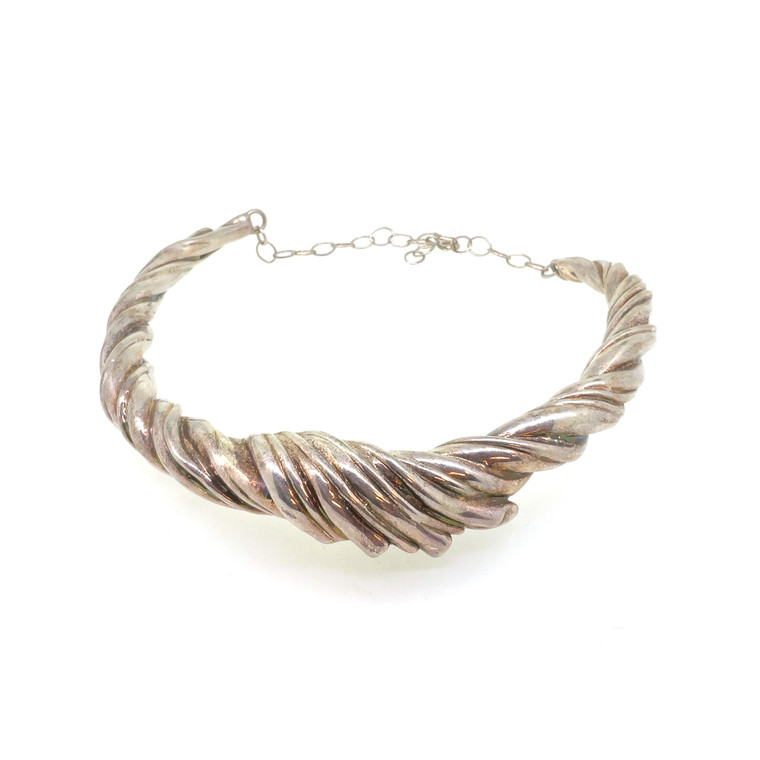 Sterling Silver Twist Collar Style Necklace