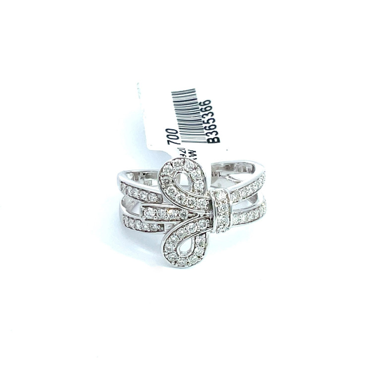 14K White Gold with .50 TDW Diamond Cocktail Tie Ring Size 7