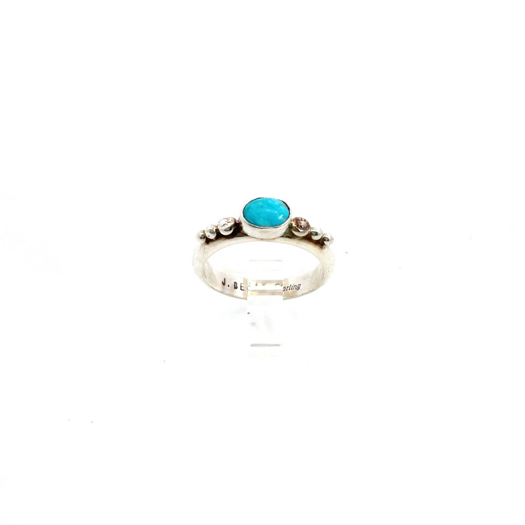 J. Begay Sterling Silver Turquoise Ring Size 9.5
