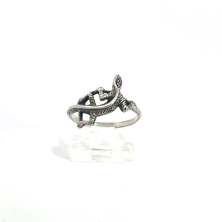 Sterling Silver Petite Gecko Ring Size 6
