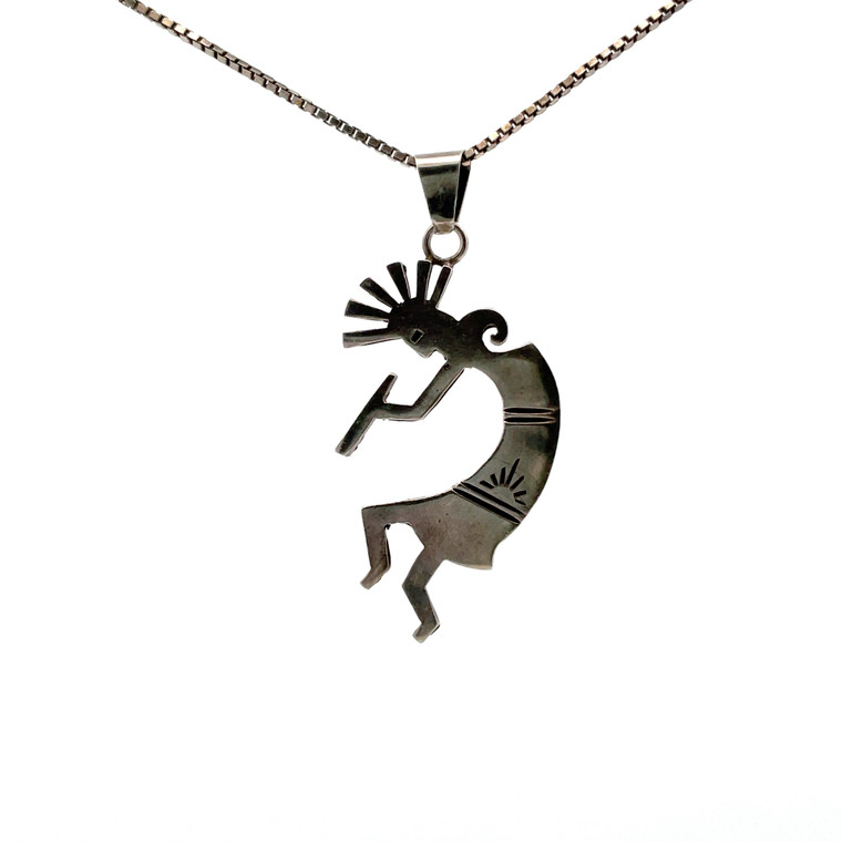 Sterling Silver Large Kokopelli 18" Necklace