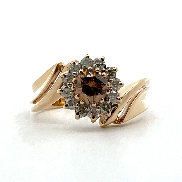 14K Y Gold  APP .50ct Brown Diamond Engagement Ring Size 8