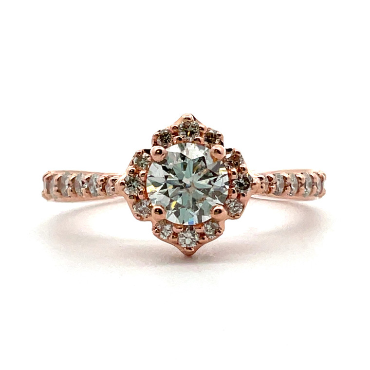 14K Rose Gold  APP .75ct Diamond Pave Engagement Ring Size 5.25