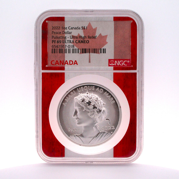 2022 1 oz Canada $1 Peace Dollar NGC PF69 Pulsating Ultra Cameo (5004000 EH)