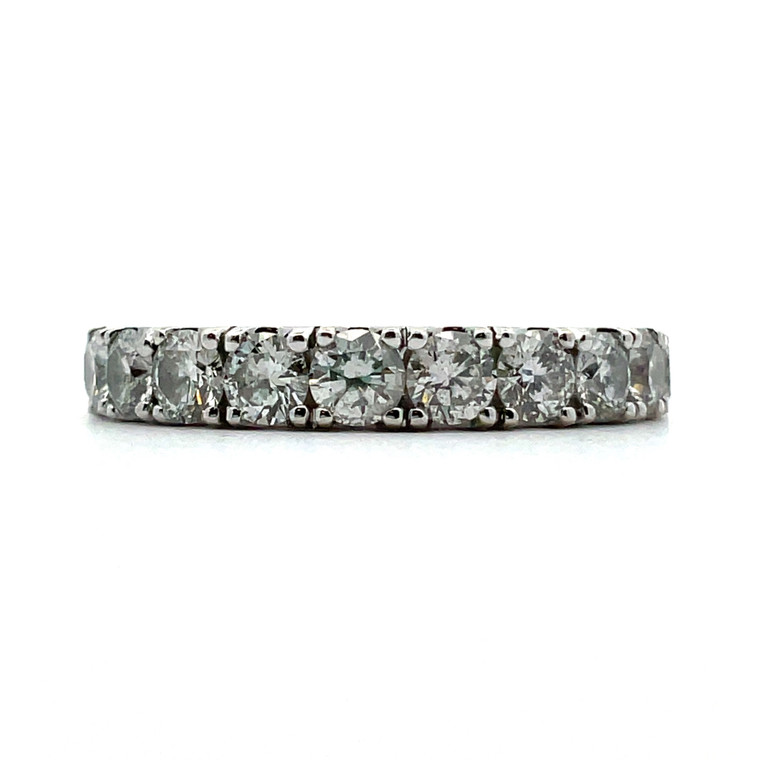 14K White Gold Diamond AP .50 CTTW Round Cut Wedding Band Ring Size 7