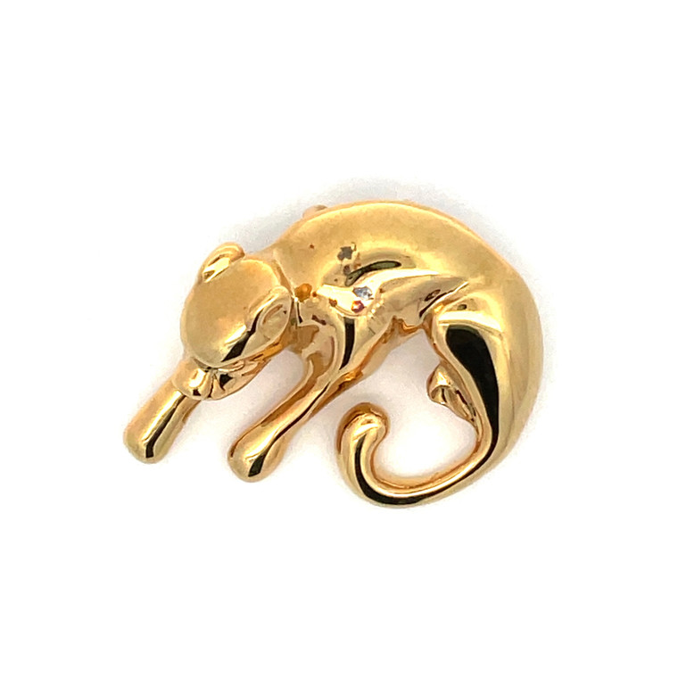 Sterling Silver Cat Panther Sterling Silver Gold-Tone OTC International Pendant