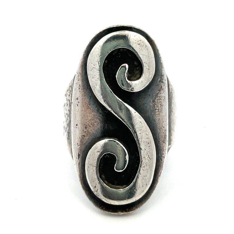Sterling Silver "S" Initial Ring Size 5.5